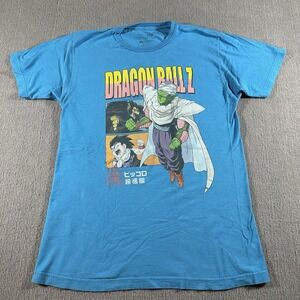 Dragon Ball Z T-Shirt Size Medium Blue Retro Anime Goku Vegeta Wolf Fang Bergamo